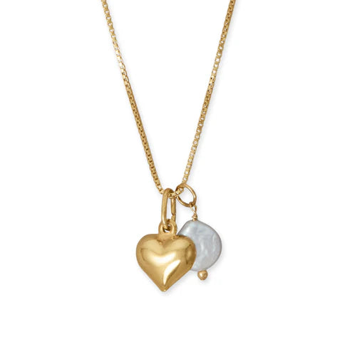 Heart & Coin Necklace