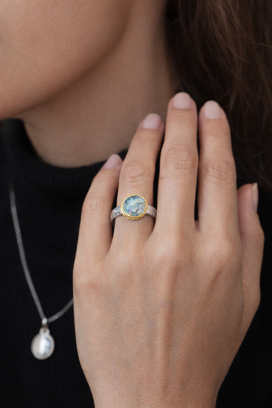 Aurelius Roman Glass Ring