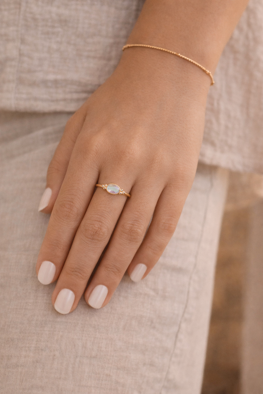 Lunar Moonstone Ring