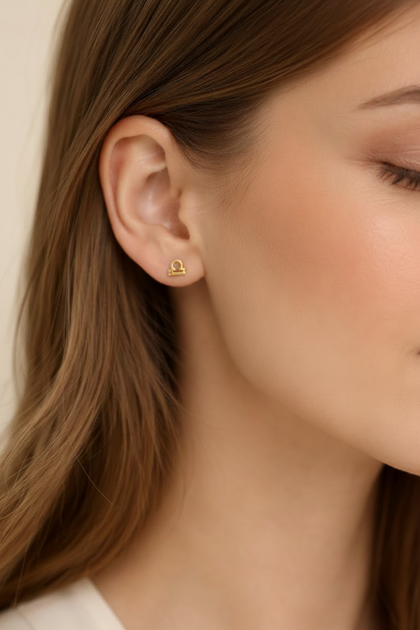 Celestial Zodiac Stud Earrings