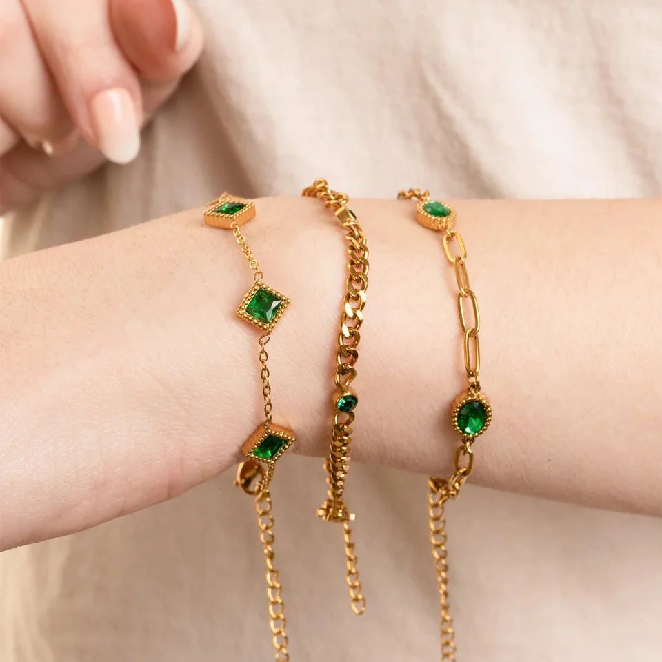 Emerald Mirage Chain Bracelet