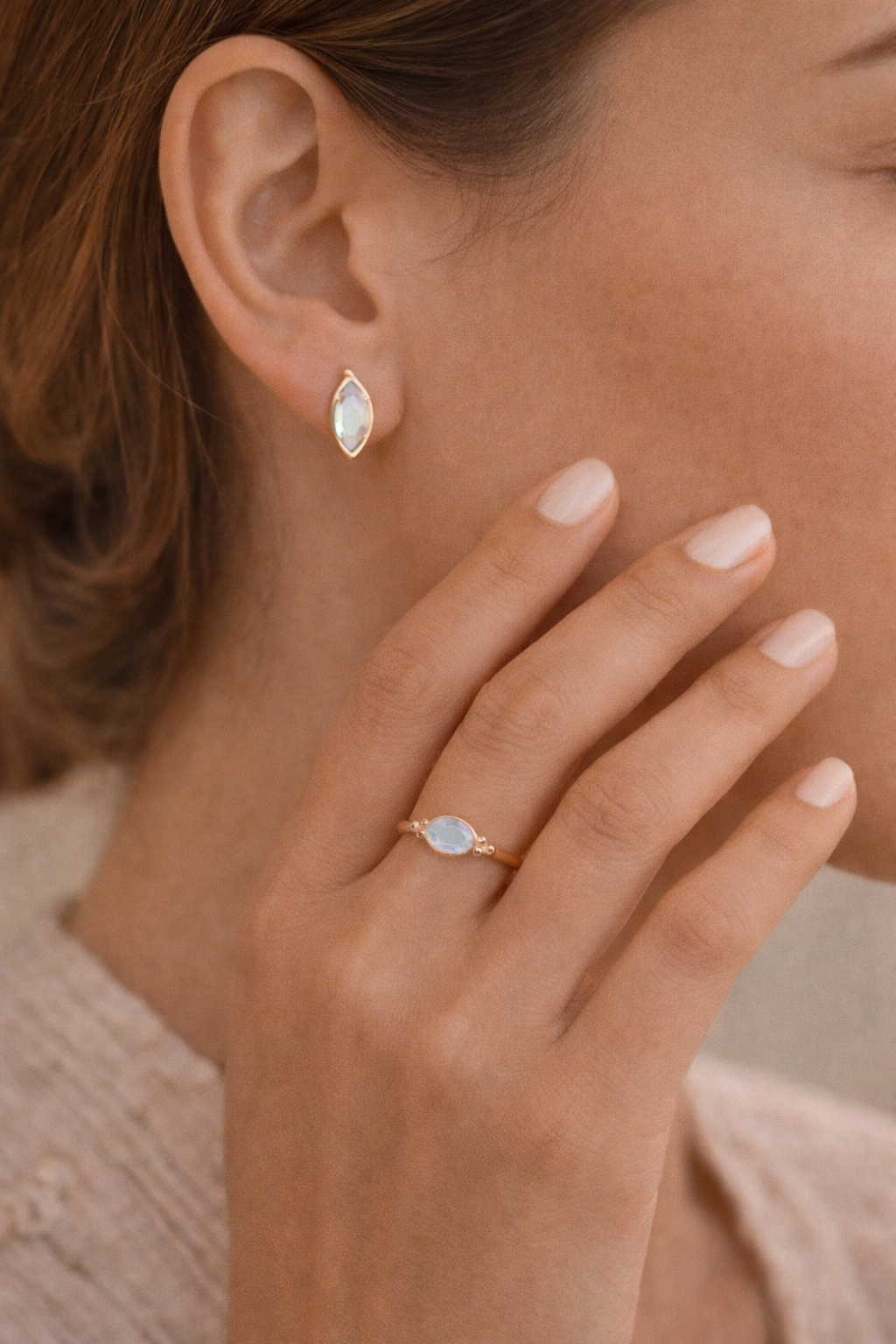 Lunar Moonstone Ring