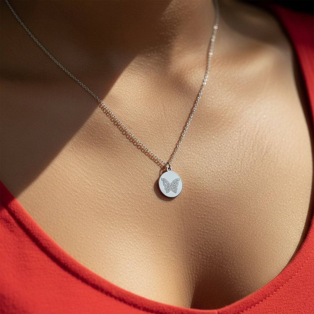 Cartouche Butterfly Necklace