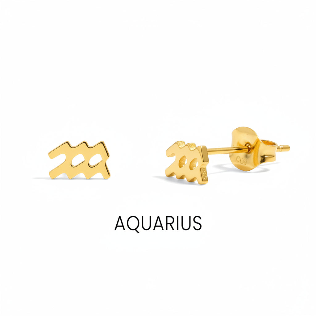 Celestial Zodiac Stud Earrings