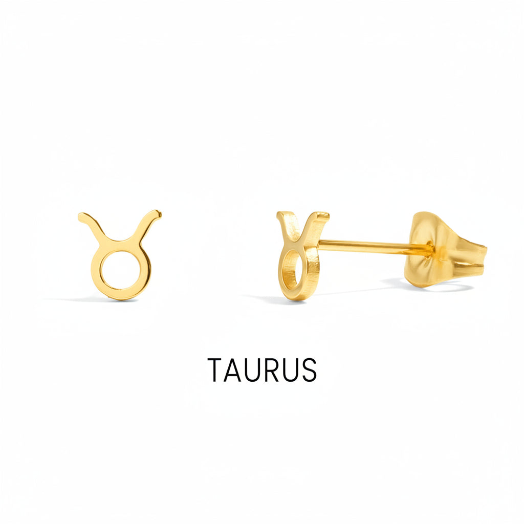 Celestial Zodiac Stud Earrings