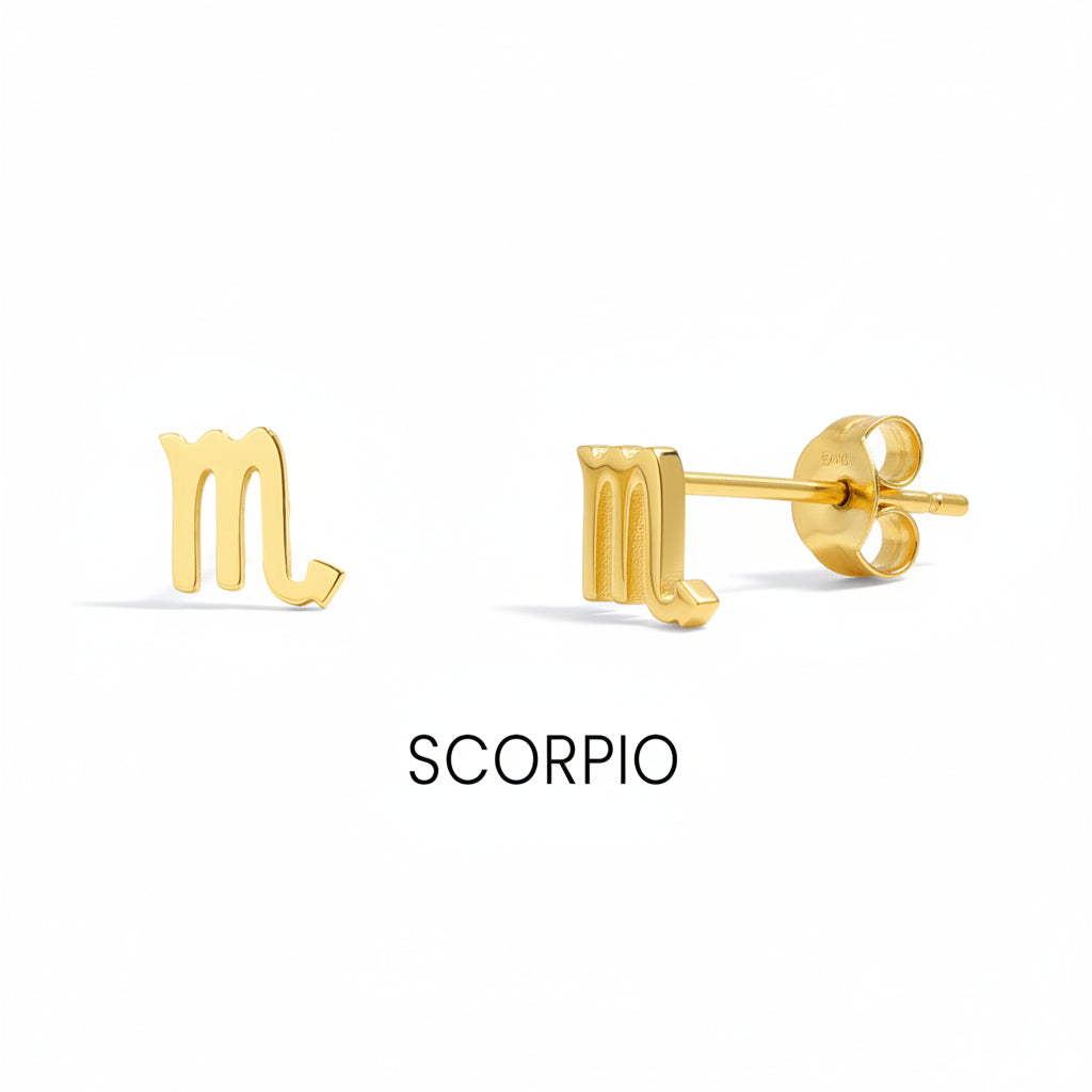 Celestial Zodiac Stud Earrings