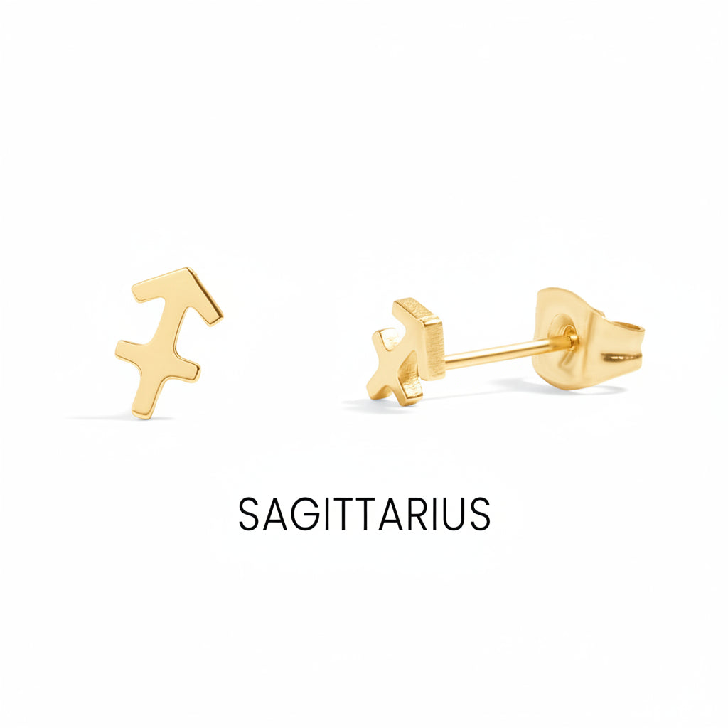 Celestial Zodiac Stud Earrings