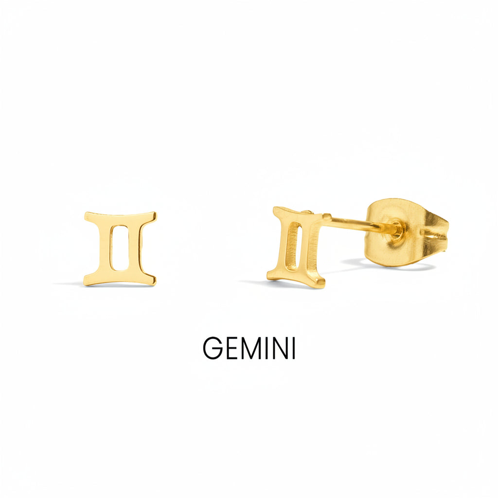 Celestial Zodiac Stud Earrings