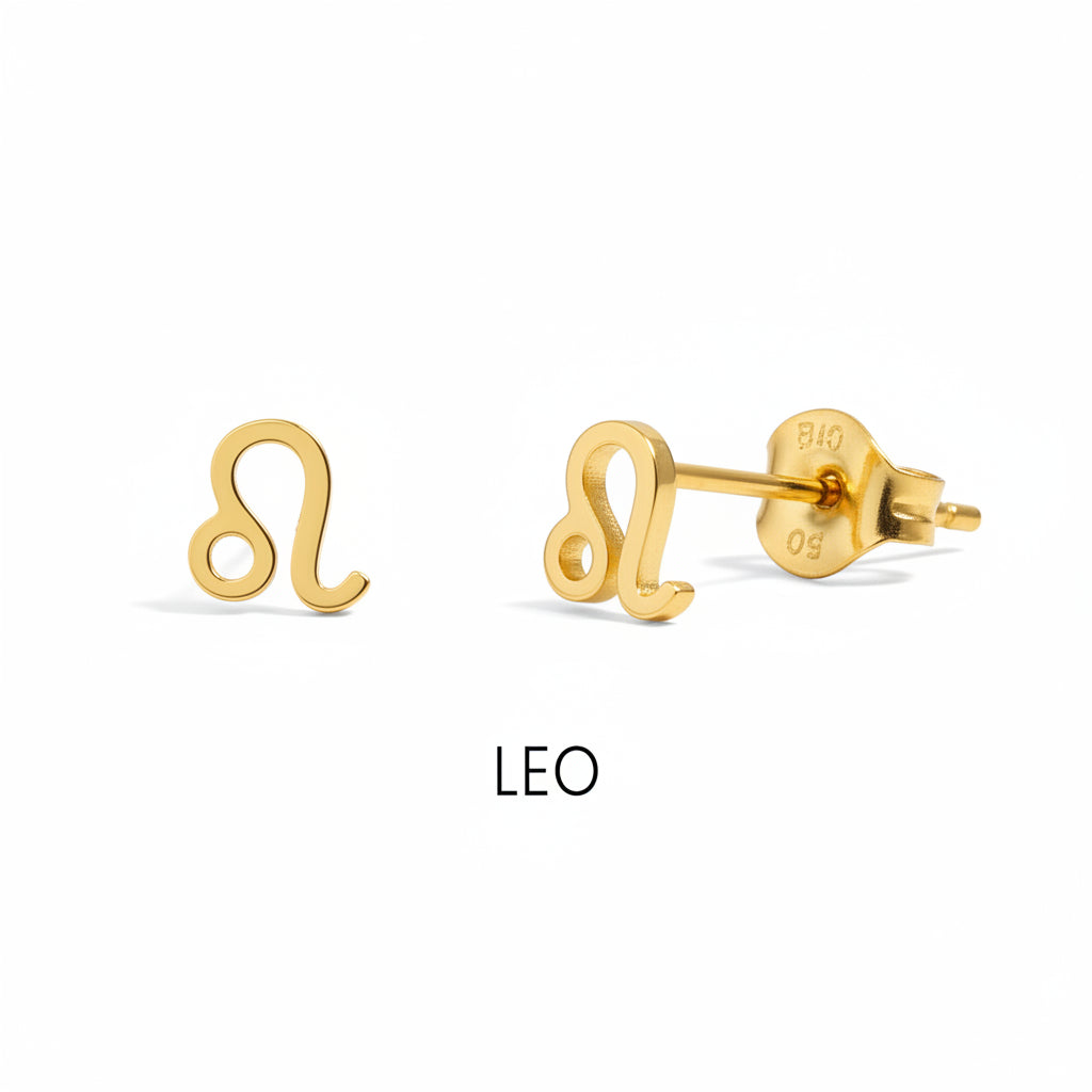 Celestial Zodiac Stud Earrings