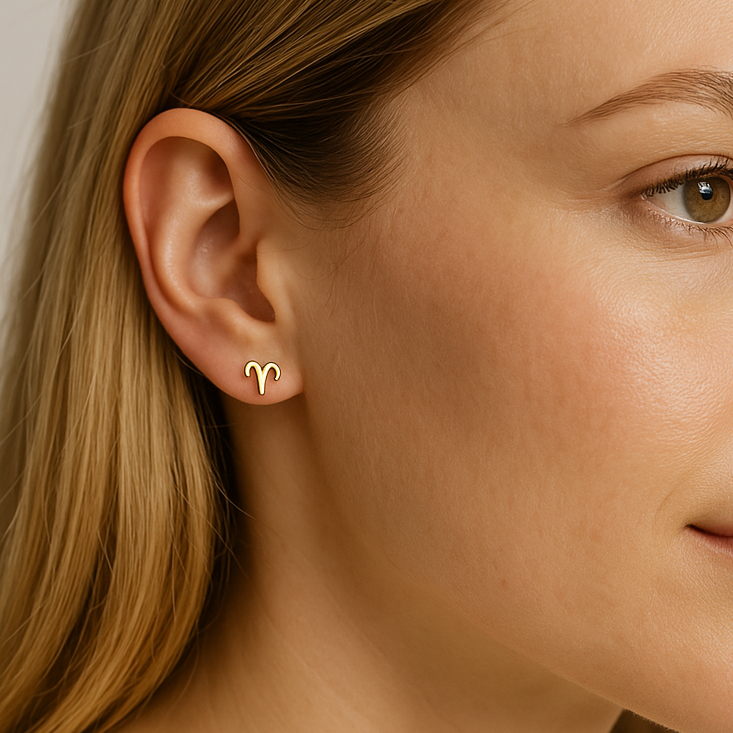 Celestial Zodiac Stud Earrings