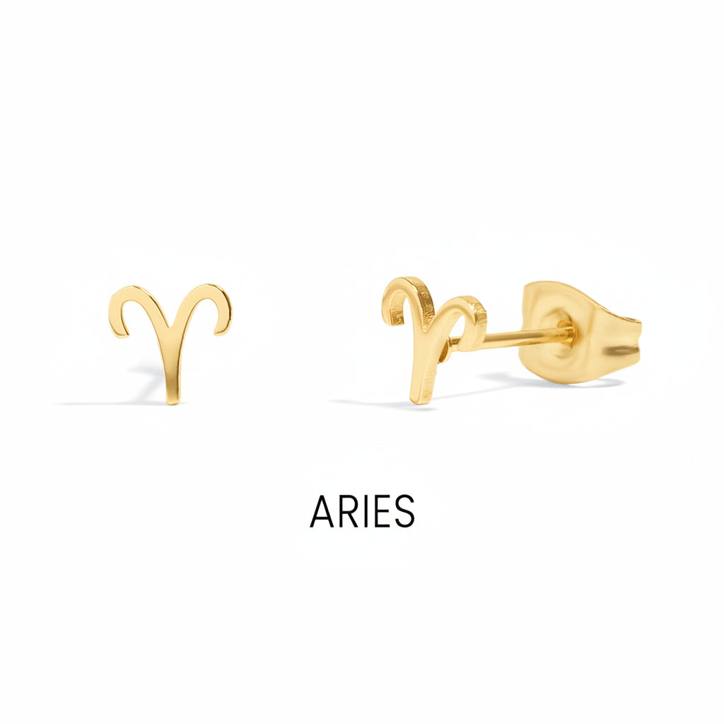 Celestial Zodiac Stud Earrings