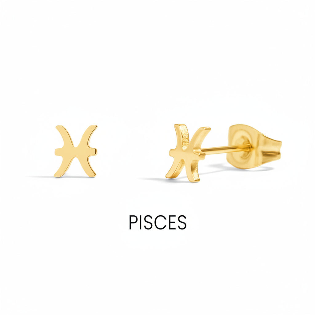 Celestial Zodiac Stud Earrings