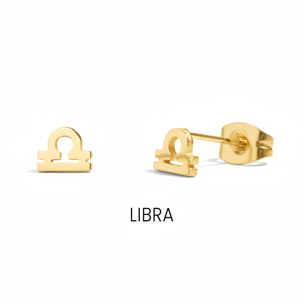 Celestial Zodiac Stud Earrings