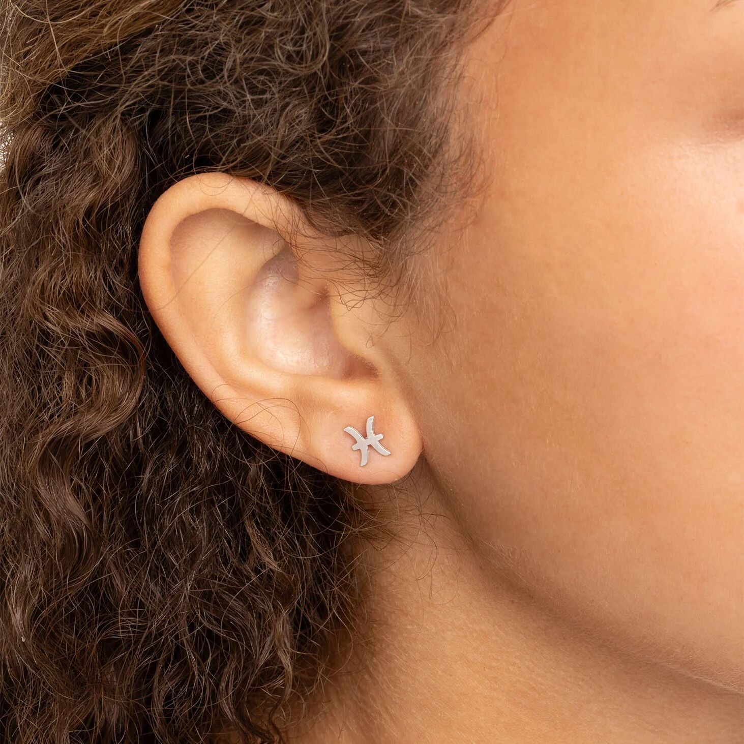 Celestial Zodiac Stud Silver Earrings