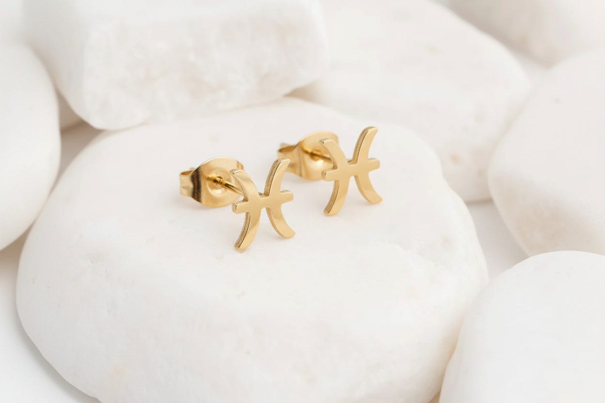 Celestial Zodiac Stud Earrings