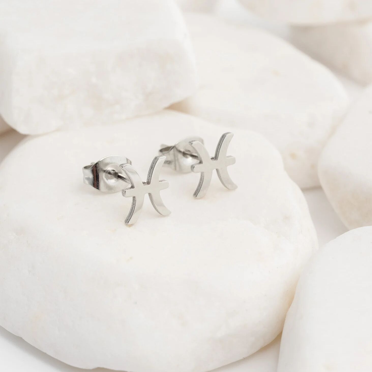 Celestial Zodiac Stud Silver Earrings