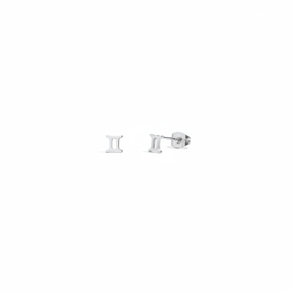 Celestial Zodiac Stud Silver Earrings