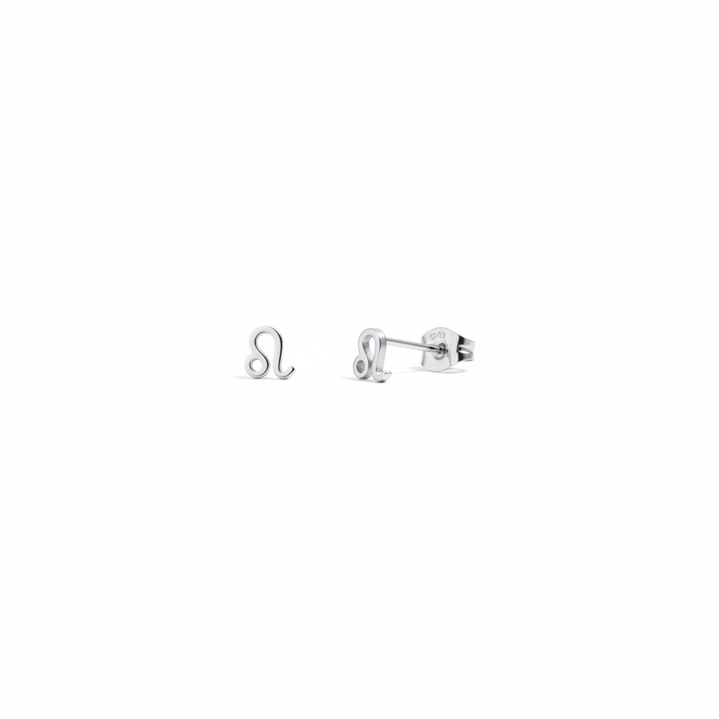 Celestial Zodiac Stud Silver Earrings