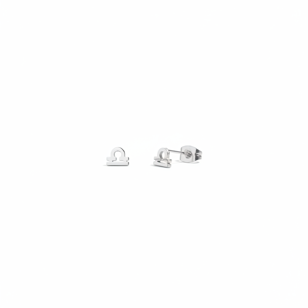 Celestial Zodiac Stud Silver Earrings