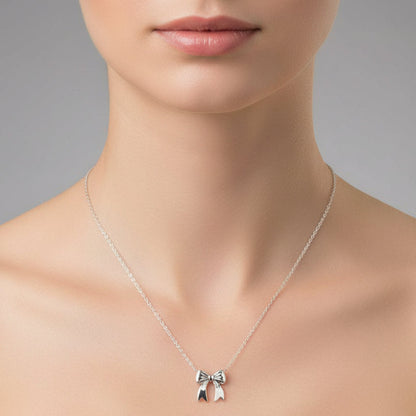 Sterling Silver Keepsake Bow Necklace