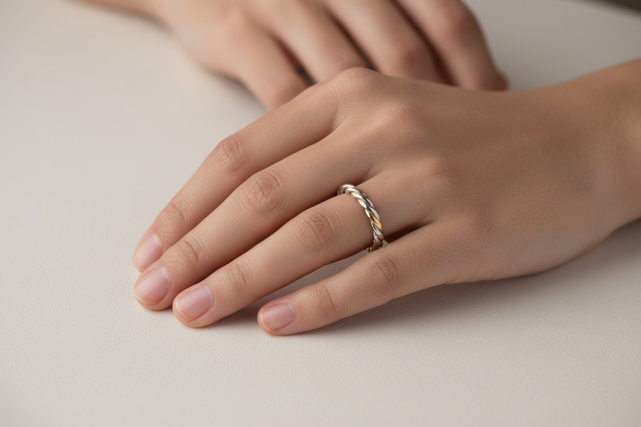 Two Tone Twist Ring