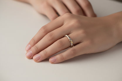Two Tone Twist Ring