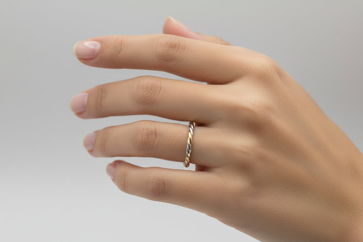 Two Tone Twist Ring