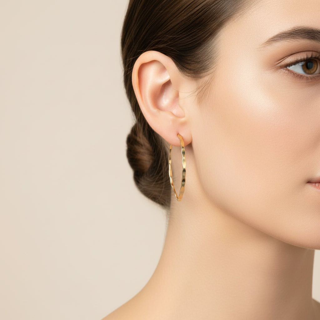 Calista Hammered Hoops