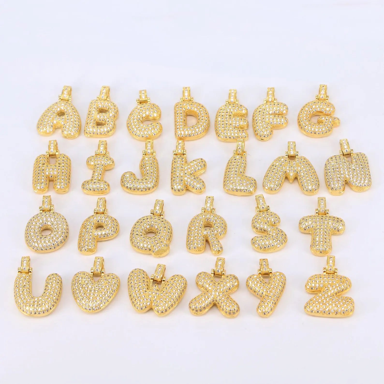 Bubble Pavé Initial Necklace
