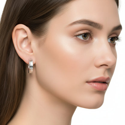 Sterling Silver Clarke Hammer Earrings